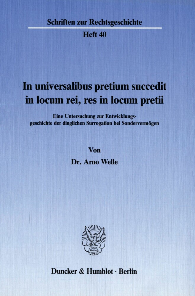 In universalibus pretium succedit in locum rei, res in locum pretii. main product photo