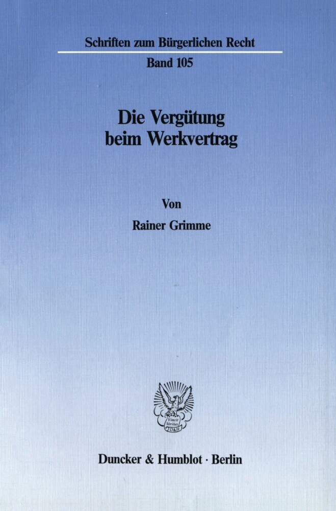 Die Vergütung beim Werkvertrag. main product photo