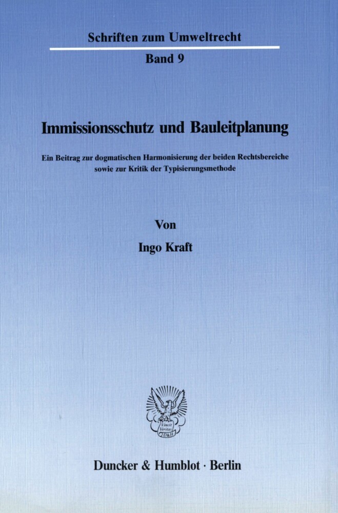 Immissionsschutz und Bauleitplanung. main product photo