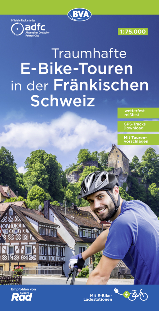 ADFC Traumhafte E-Bike-Touren in der Fränkischen Schweiz 1:75.000, reiß- und wetterfest, GPS-Tracks Download, mit Tourenvorschlägen main product photo