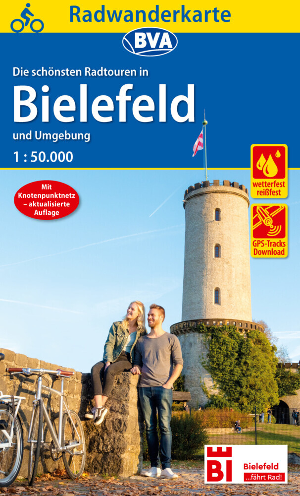 Radwanderkarte BVA Radwandern in Bielefeld und Umgebung 1:50.000, reiß- und wetterfest, GPS-Tracks Download main product photo