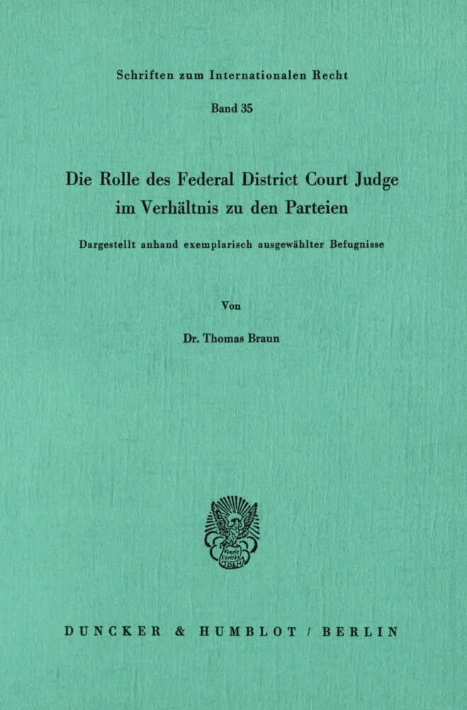 Die Rolle des Federal District Court Judge im Verhältnis zu den Parteien. main product photo