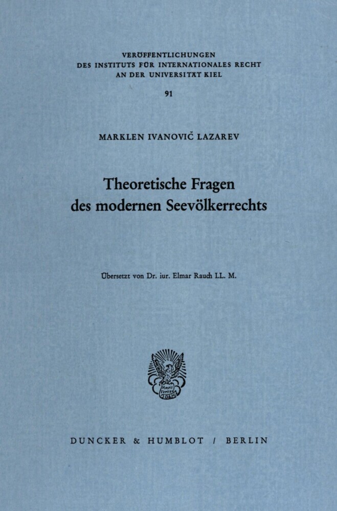 Theoretische Fragen des modernen Seevölkerrechts. main product photo