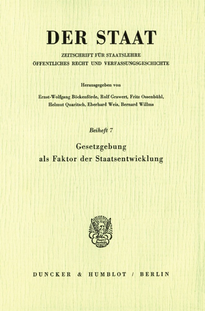 Gesetzgebung als Faktor der Staatsentwicklung. main product photo