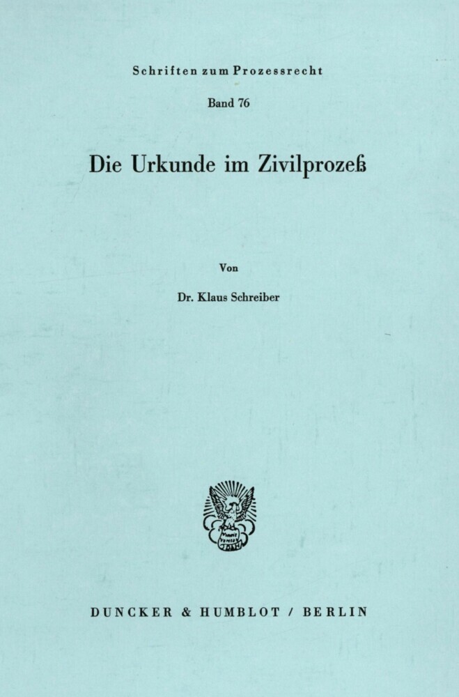 Die Urkunde im Zivilprozeß. main product photo