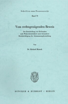 Vom rechtsgenügenden Beweis.