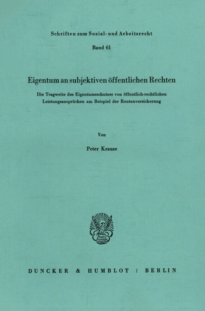 Eigentum an subjektiven öffentlichen Rechten. main product photo