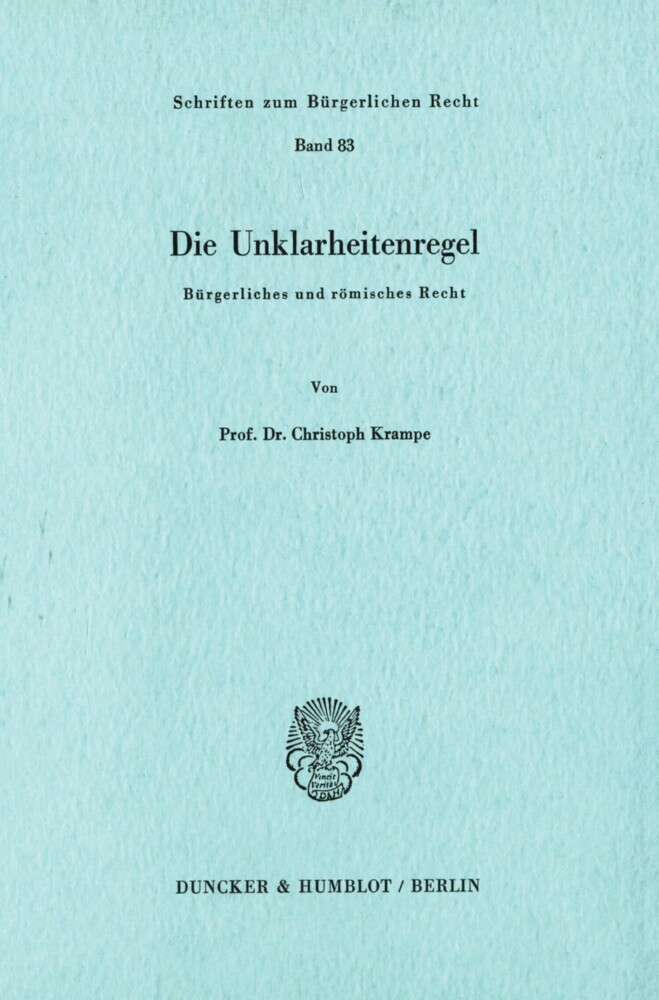 Die Unklarheitenregel. main product photo