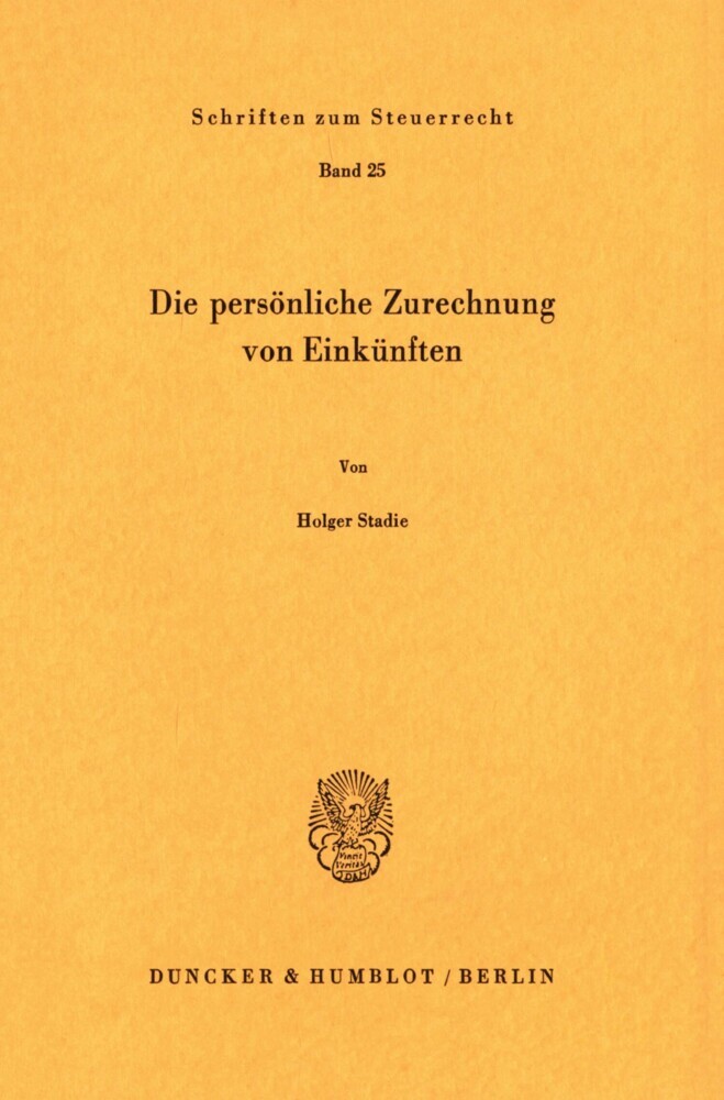 Die persönliche Zurechnung von Einkünften. main product photo