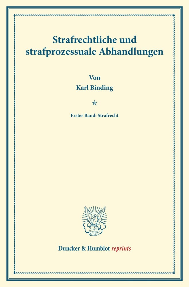 Strafrechtliche und strafprozessuale Abhandlungen. main product photo