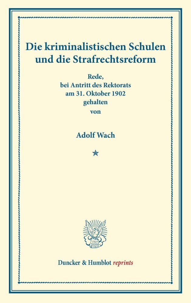 Die kriminalistischen Schulen und die Strafrechtsreform. main product photo