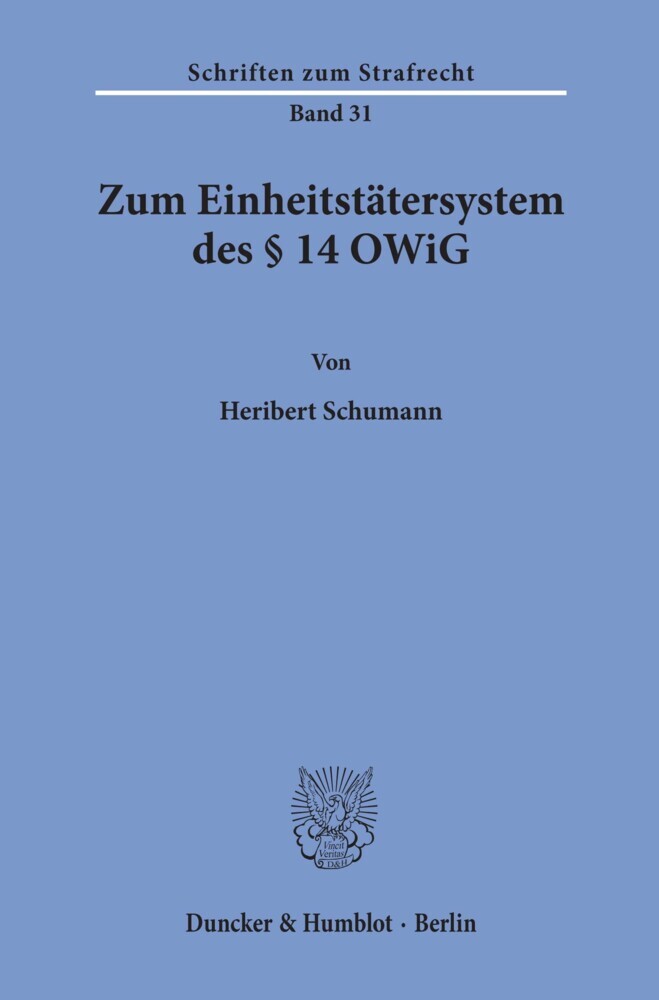 Zum Einheitstätersystem des 14 OWiG. main product photo