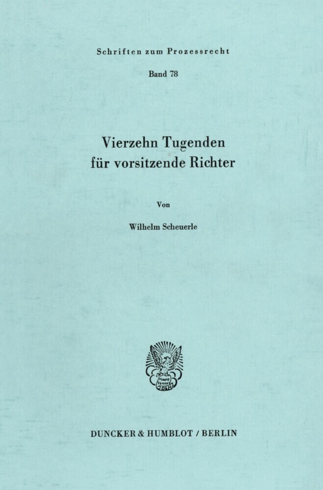 Vierzehn Tugenden für vorsitzende Richter. main product photo