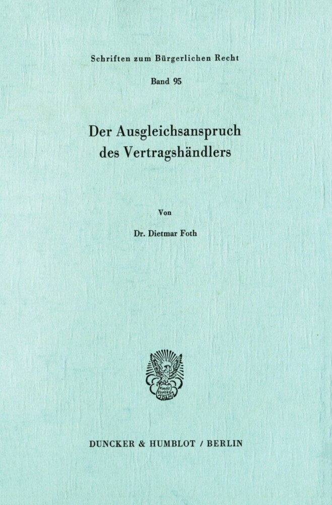 Der Ausgleichsanspruch des Vertragshändlers. main product photo