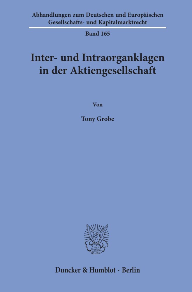 Inter- und Intraorganklagen in der Aktiengesellschaft. main product photo