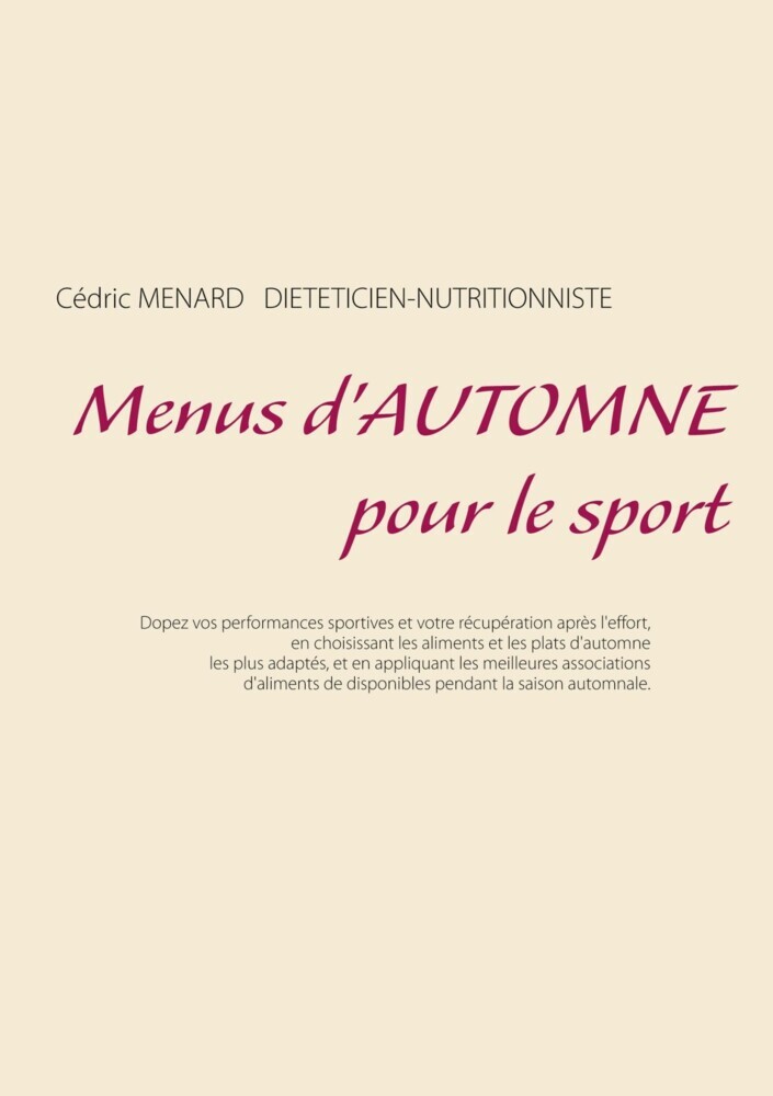 Menus d'automne pour le sport main product photo
