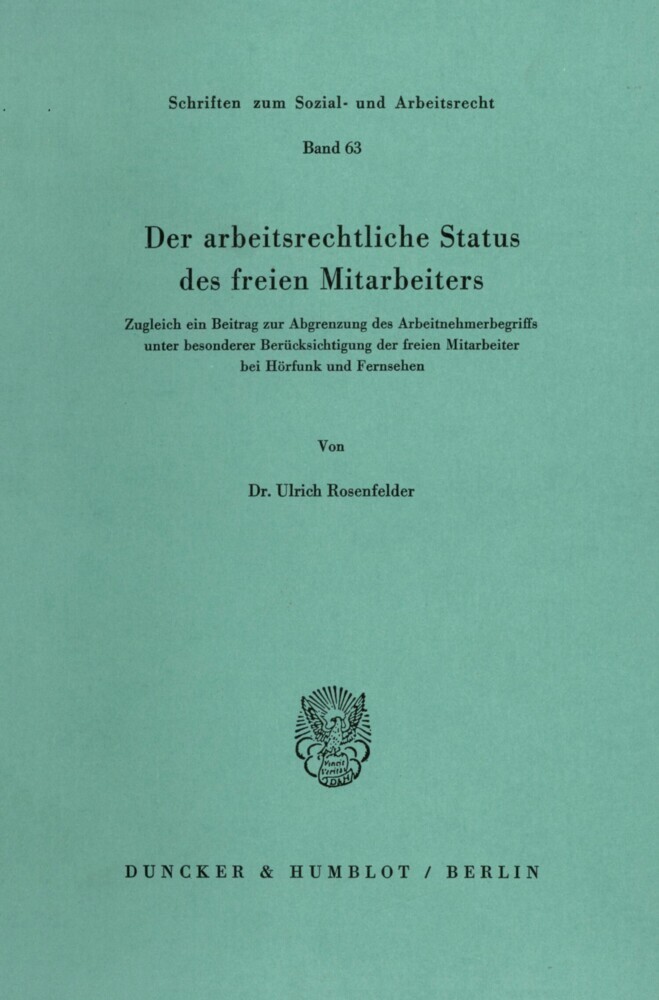 Der arbeitsrechtliche Status des freien Mitarbeiters. main product photo