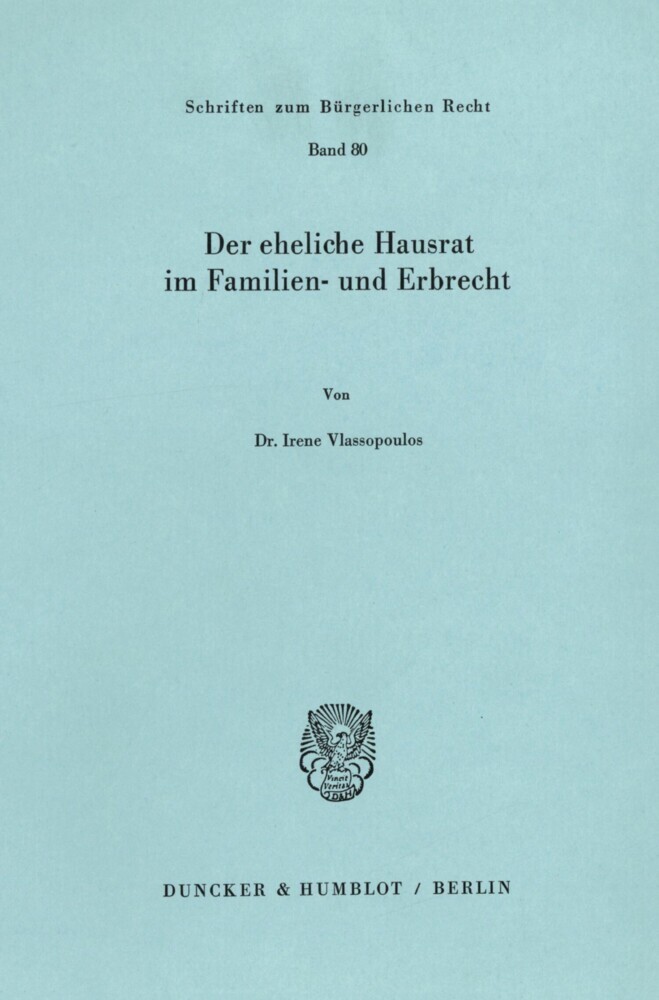 Der eheliche Hausrat im Familien- und Erbrecht. main product photo