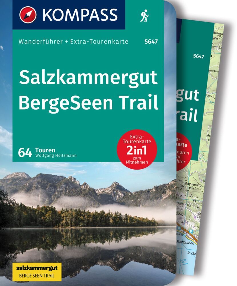 KOMPASS Wanderführer Salzkammergut BergeSeen Trail, 61 Touren mit Extra-Tourenkarte main product photo
