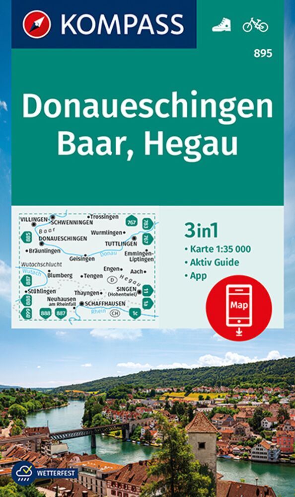 KOMPASS Wanderkarte 895 Donaueschingen, Baar, Hegau 1:35.000 main product photo