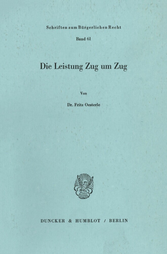 Die Leistung Zug um Zug. main product photo