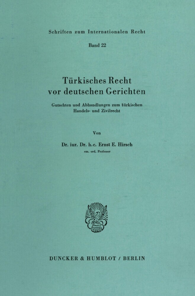 Türkisches Recht vor deutschen Gerichten. main product photo