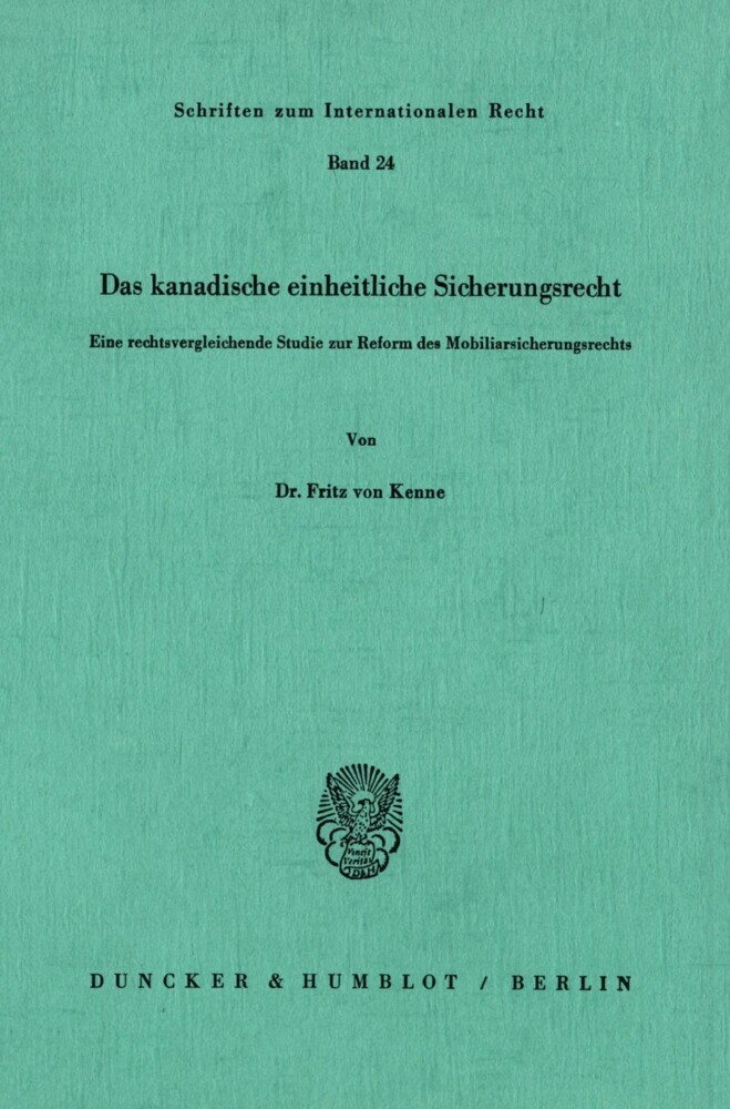 Das kanadische einheitliche Sicherungsrecht. main product photo