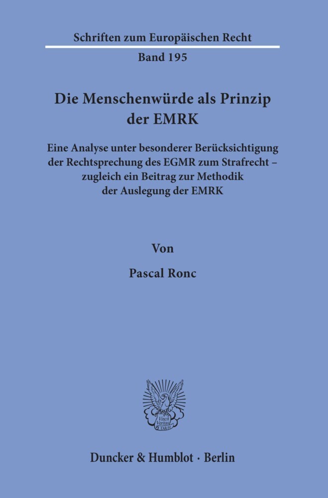 Die Menschenwürde als Prinzip der EMRK. main product photo