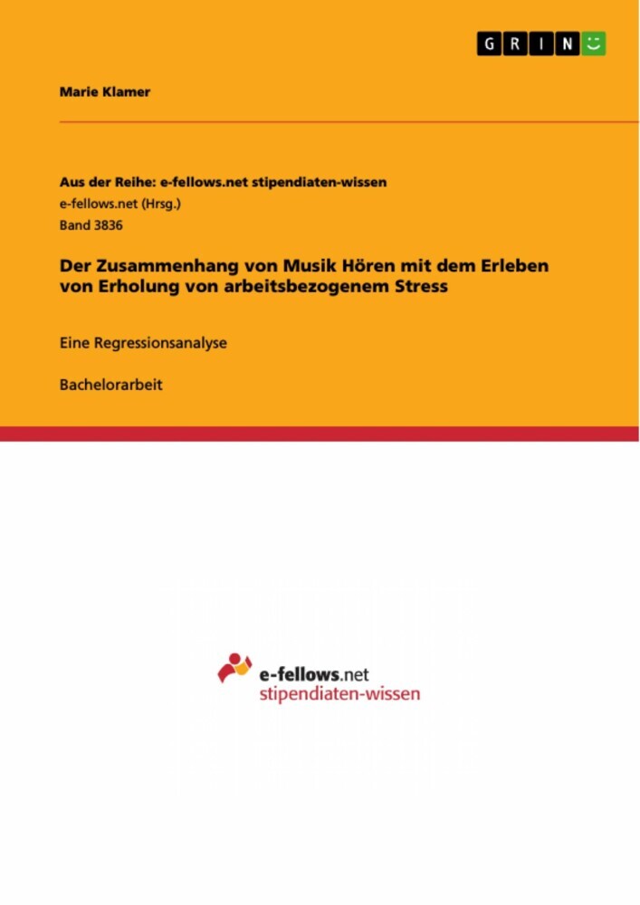 Der Zusammenhang von Musik Hören mit dem Erleben von Erholung von arbeitsbezogenem Stress main product photo