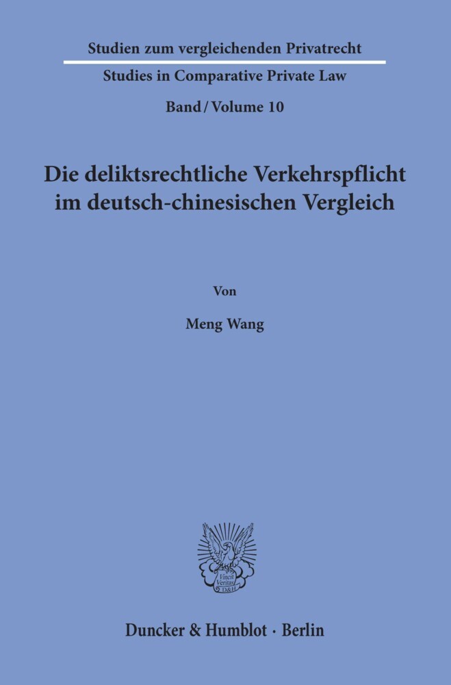 Die deliktsrechtliche Verkehrspflicht im deutsch-chinesischen Vergleich. main product photo