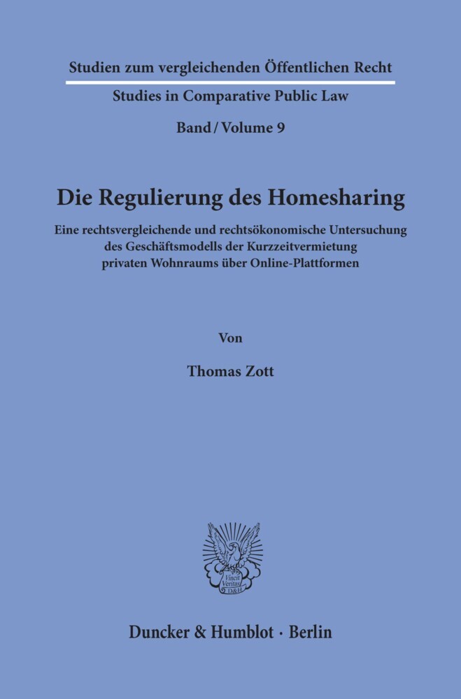Die Regulierung des Homesharing. main product photo