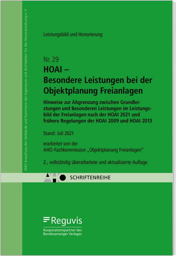 HOAI - Besondere Leistungen bei der Objektplanung Freianlagen main product photo