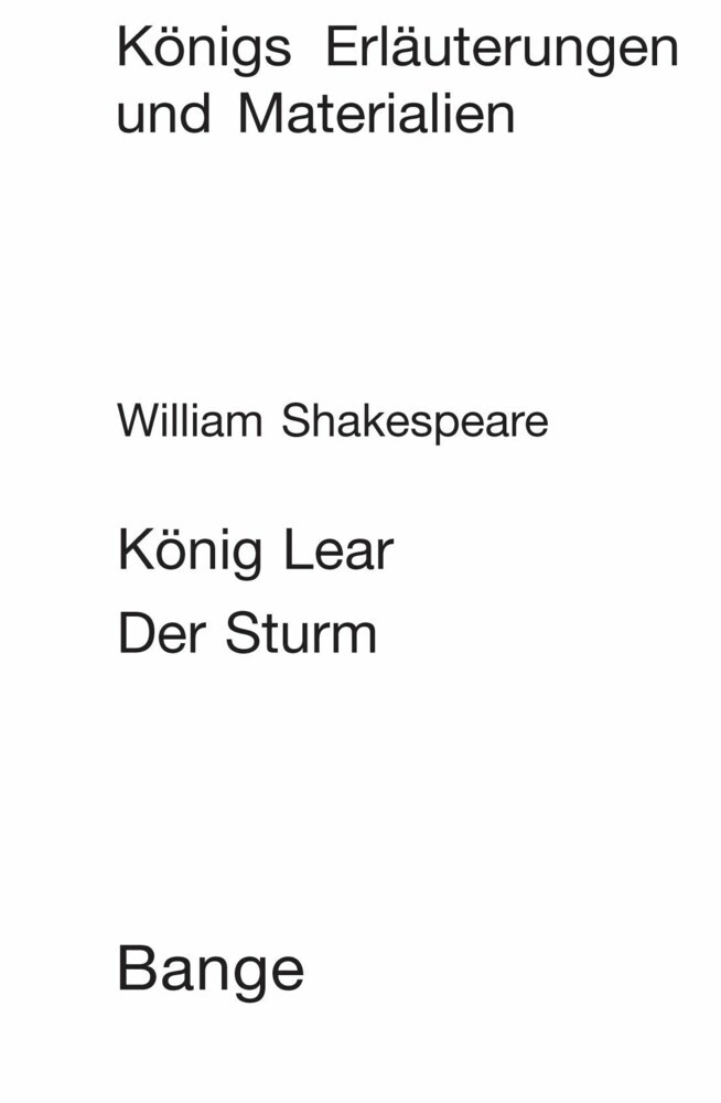 König Lear / Der Sturm (King Lear / The Tempest). Textanalyse und Interpretation. main product photo