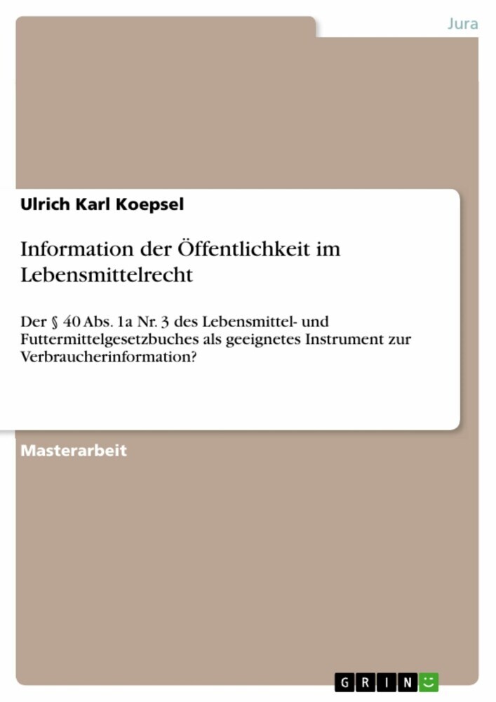Information der Öffentlichkeit im Lebensmittelrecht main product photo