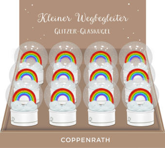 Glitzer-Glaskugel - Regenbogen