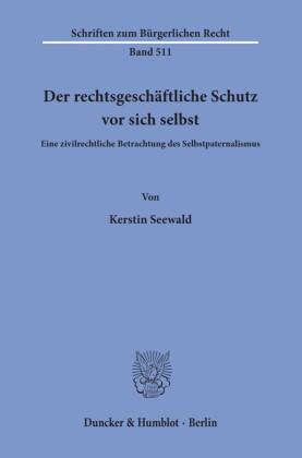 Der rechtsgeschäftliche Schutz vor sich selbst.