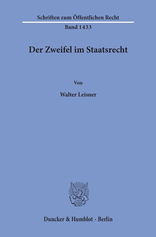 Der Zweifel im Staatsrecht. main product photo