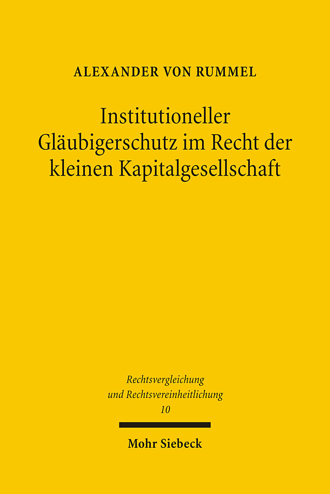 Institutioneller Gläubigerschutz im Recht der kleinen Kapitalgesellschaft main product photo
