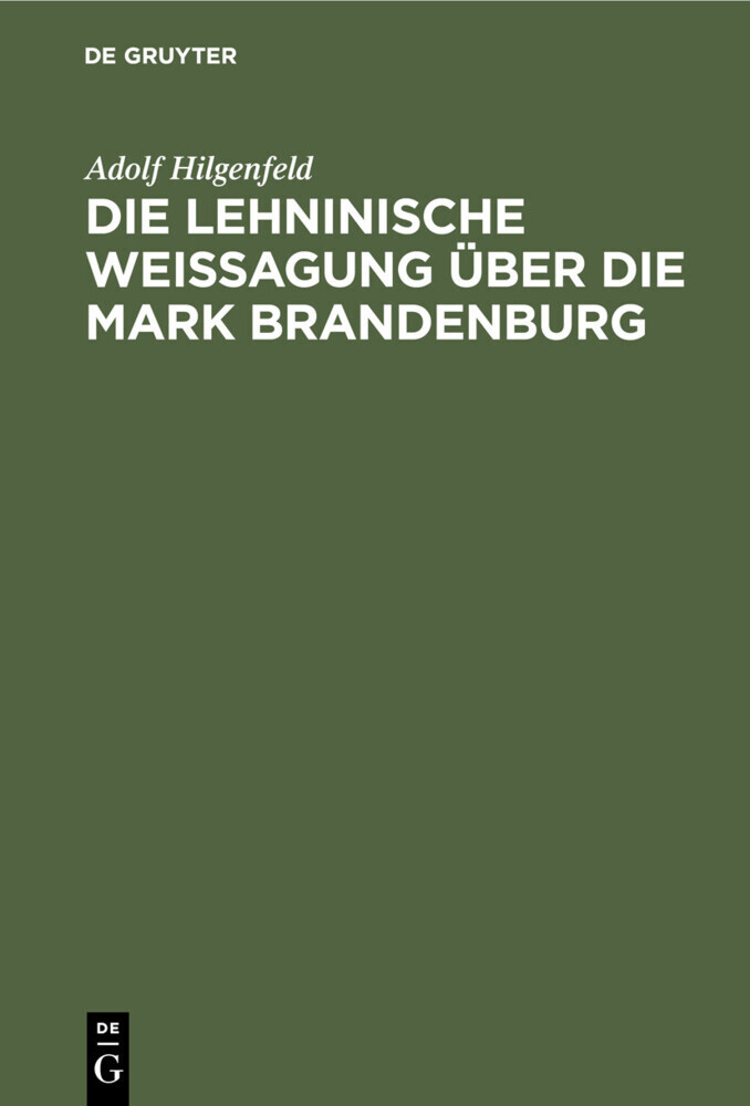 Die Lehninische Weissagung über die Mark Brandenburg main product photo
