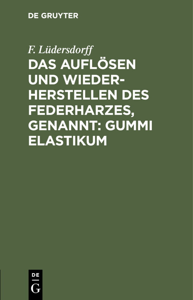 Das Auflösen und Wiederherstellen des Federharzes, genannt: Gummi elastikum main product photo