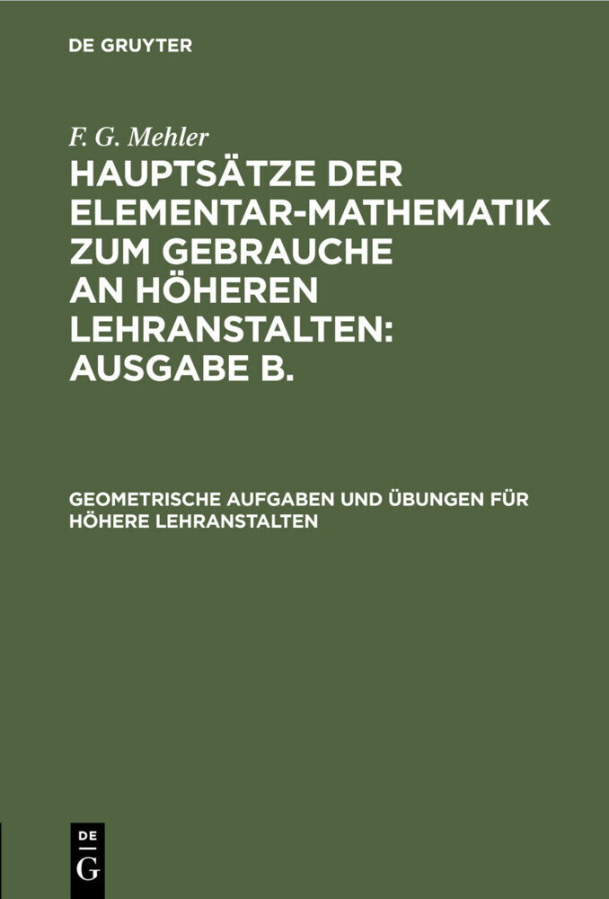 Geometrische Aufgaben und Übungen für höhere Lehranstalten main product photo