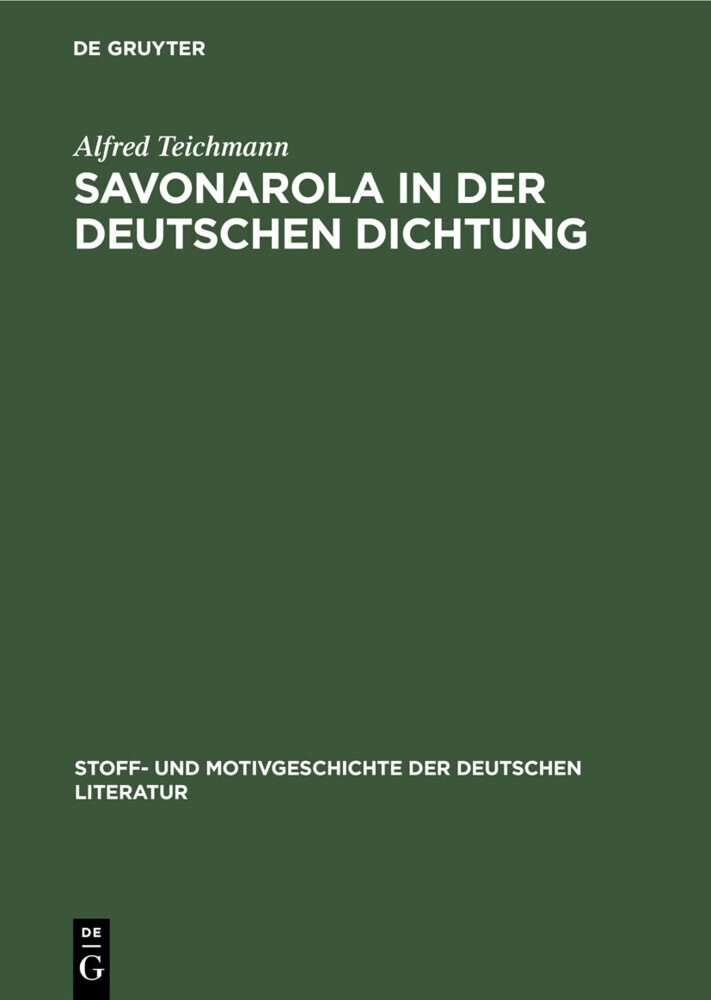 Savonarola in der Deutschen Dichtung main product photo