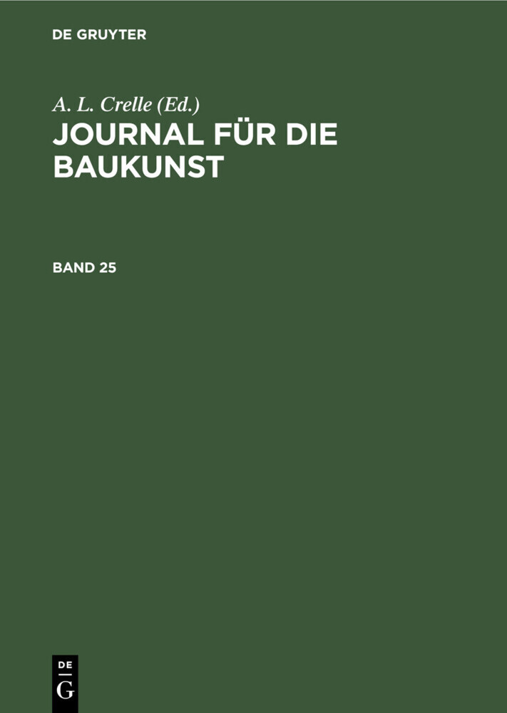 Journal für die Baukunst. Band 25 main product photo
