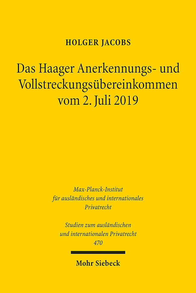 Das Haager Anerkennungs- und Vollstreckungsübereinkommen vom 2. Juli 2019 main product photo