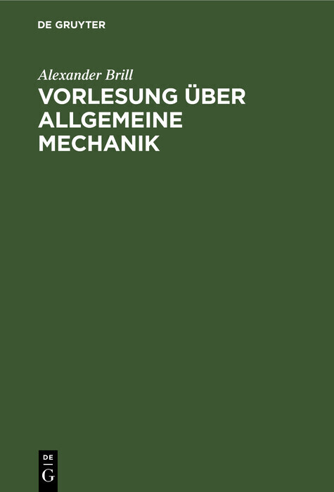 Vorlesung über allgemeine Mechanik main product photo