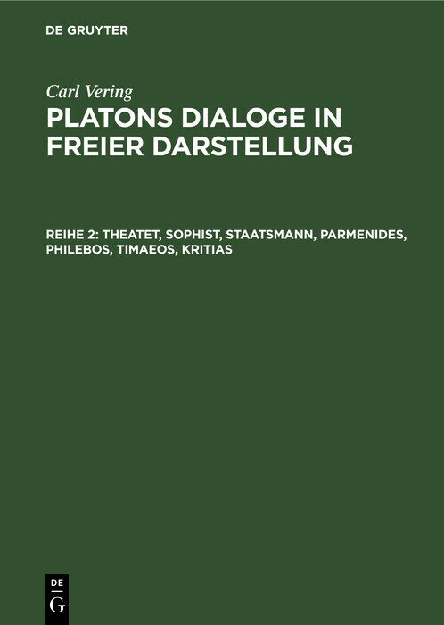 Theatet, Sophist, Staatsmann, Parmenides, Philebos, Timaeos, Kritias main product photo