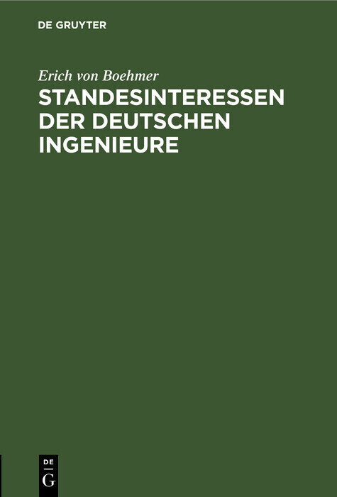 Standesinteressen der deutschen Ingenieure main product photo