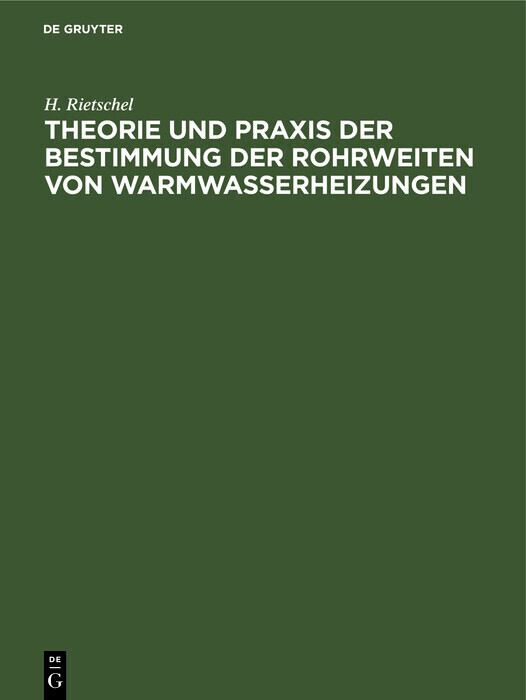 Theorie und Praxis der Bestimmung der Rohrweiten von Warmwasserheizungen main product photo