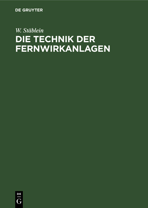 Die Technik der Fernwirkanlagen main product photo