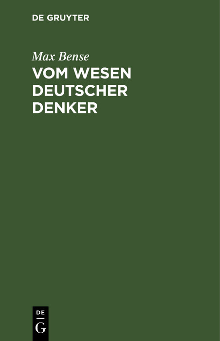 Vom Wesen deutscher Denker main product photo